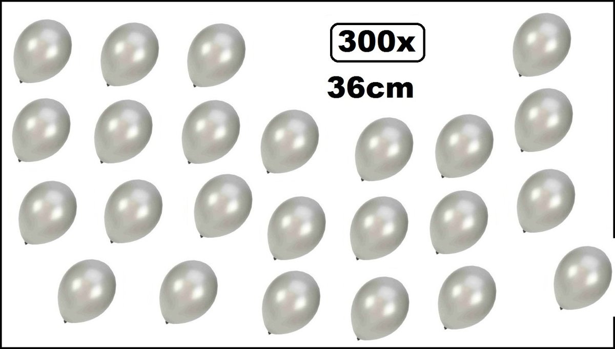 300x Super kwaliteit ballonnen metallic zilver 36cm