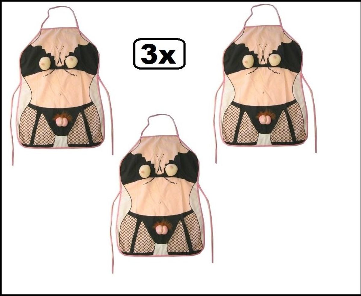 3x Sexy keukenschort vrouw