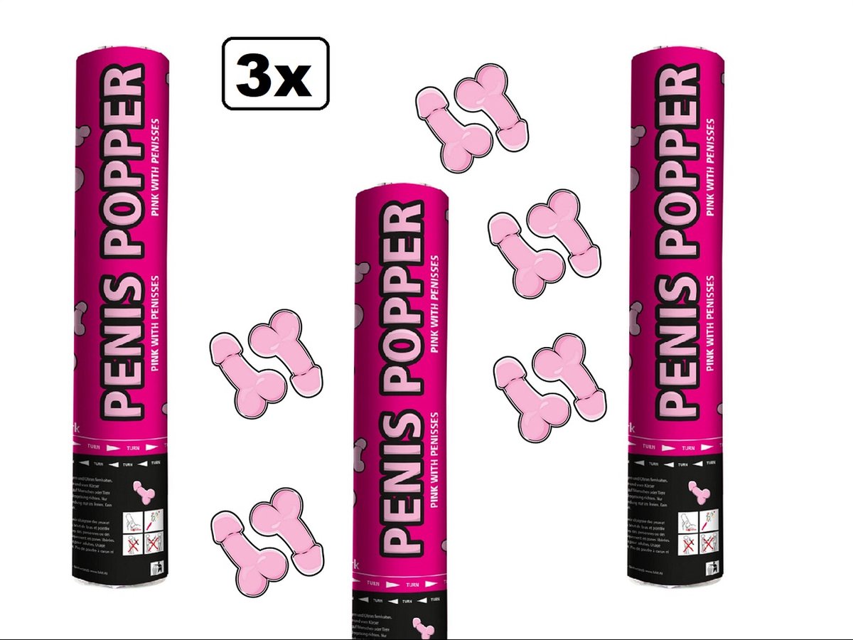 3x Shooter Bachelorette Party 28 cm papier - Party fun love festival sexy thema feest vrijgezellen feest