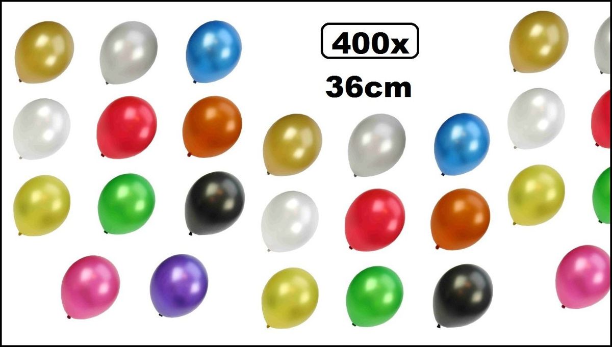 400x Super kwaliteit ballonnen metallic assortie 36cm