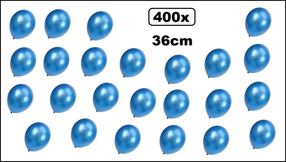 400x Super kwaliteit ballonnen metallic blauw 36cm