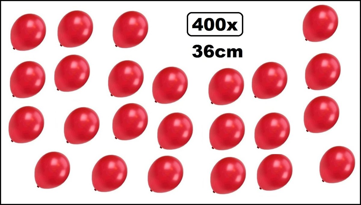 400x Super kwaliteit ballonnen metallic rood 36cm