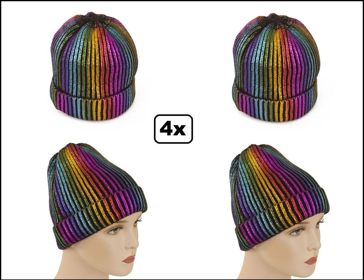 4x IJsmuts regenboog glitter