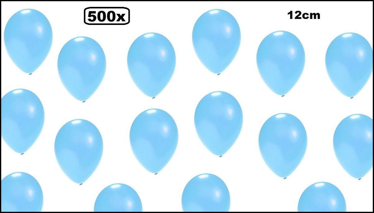 500x Mini ballon metallic licht blauw 5 inch (12cm)