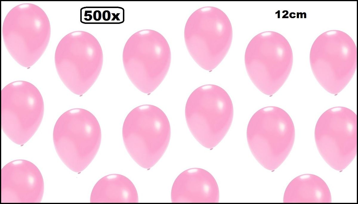 500x Mini ballon metallic licht roze 5 inch (12cm)