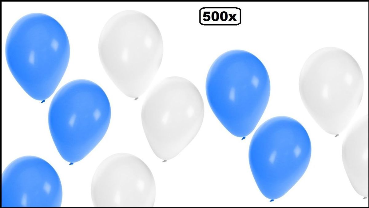 500x Oktoberfest ballonnen blauw/wit