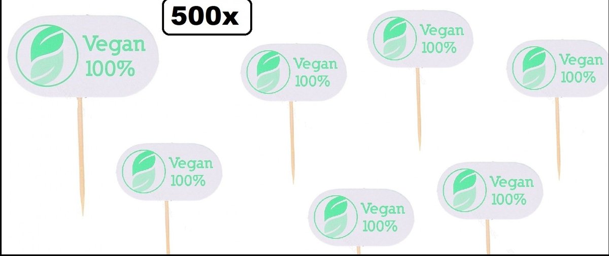 500x Prikker Hout 100% Vegan - vegetarisch prikkers cocktail hapjes eten tafelen