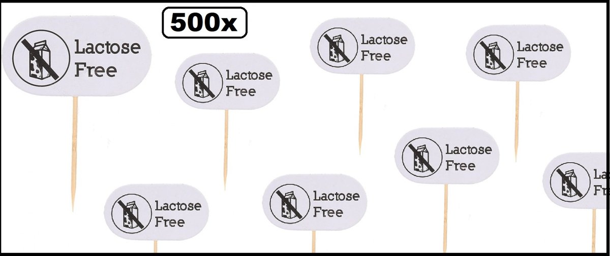 500x Prikker Hout Lactose Free - lactose prikkers cocktail hapjes eten tafelen