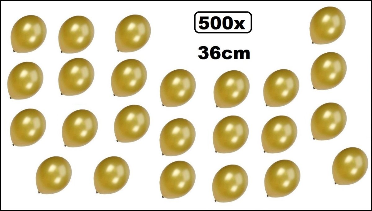 500x Super kwaliteit ballonnen metallic goud 36cm