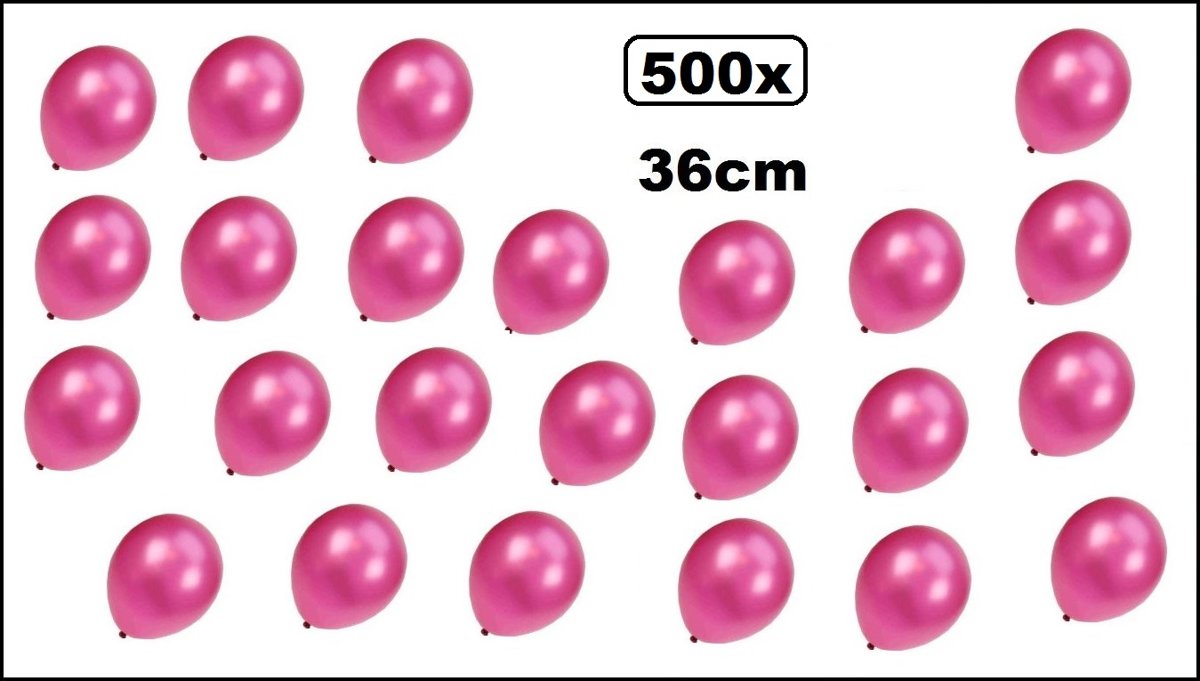 500x Super kwaliteit ballonnen metallic pink 36cm