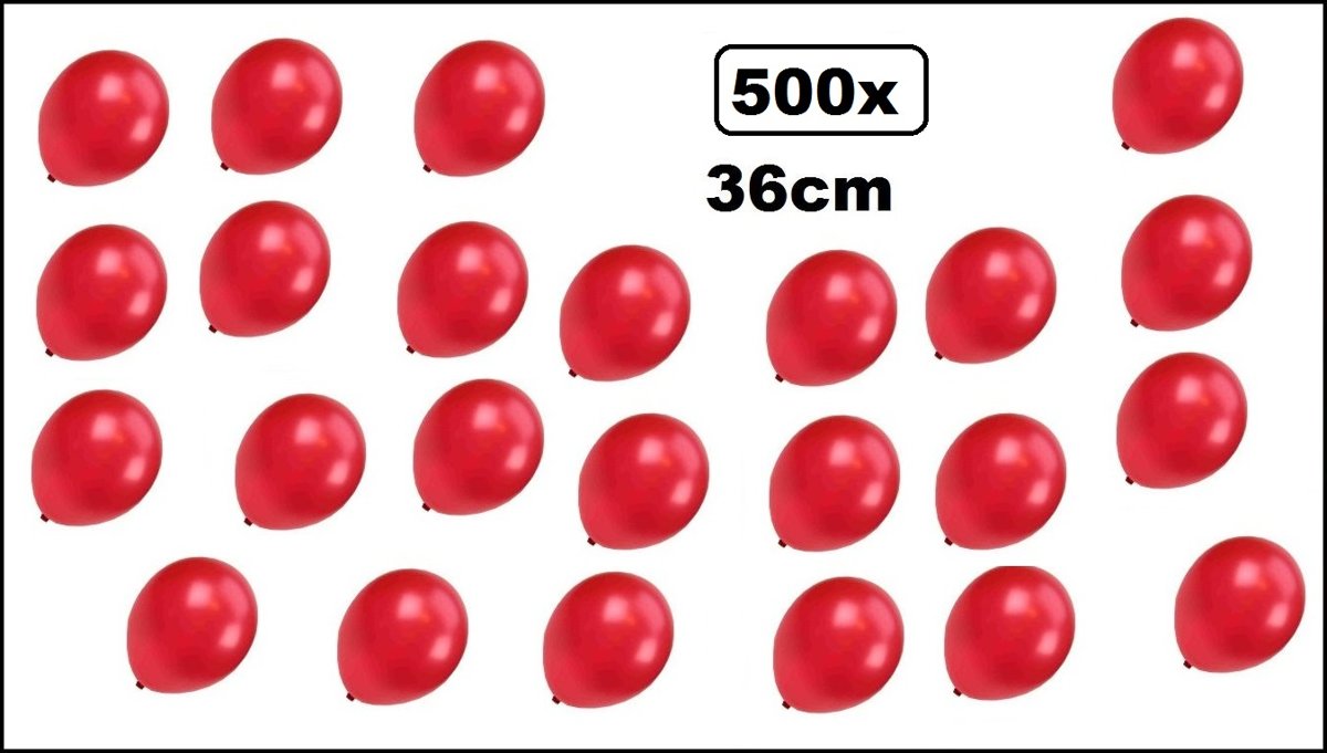 500x Super kwaliteit ballonnen metallic rood 36cm