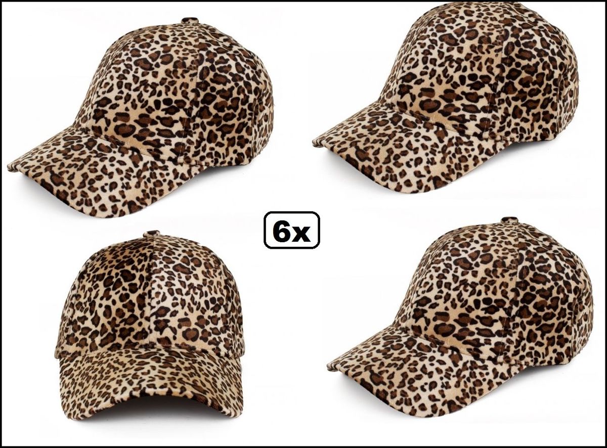 6x Baseballcap panter print