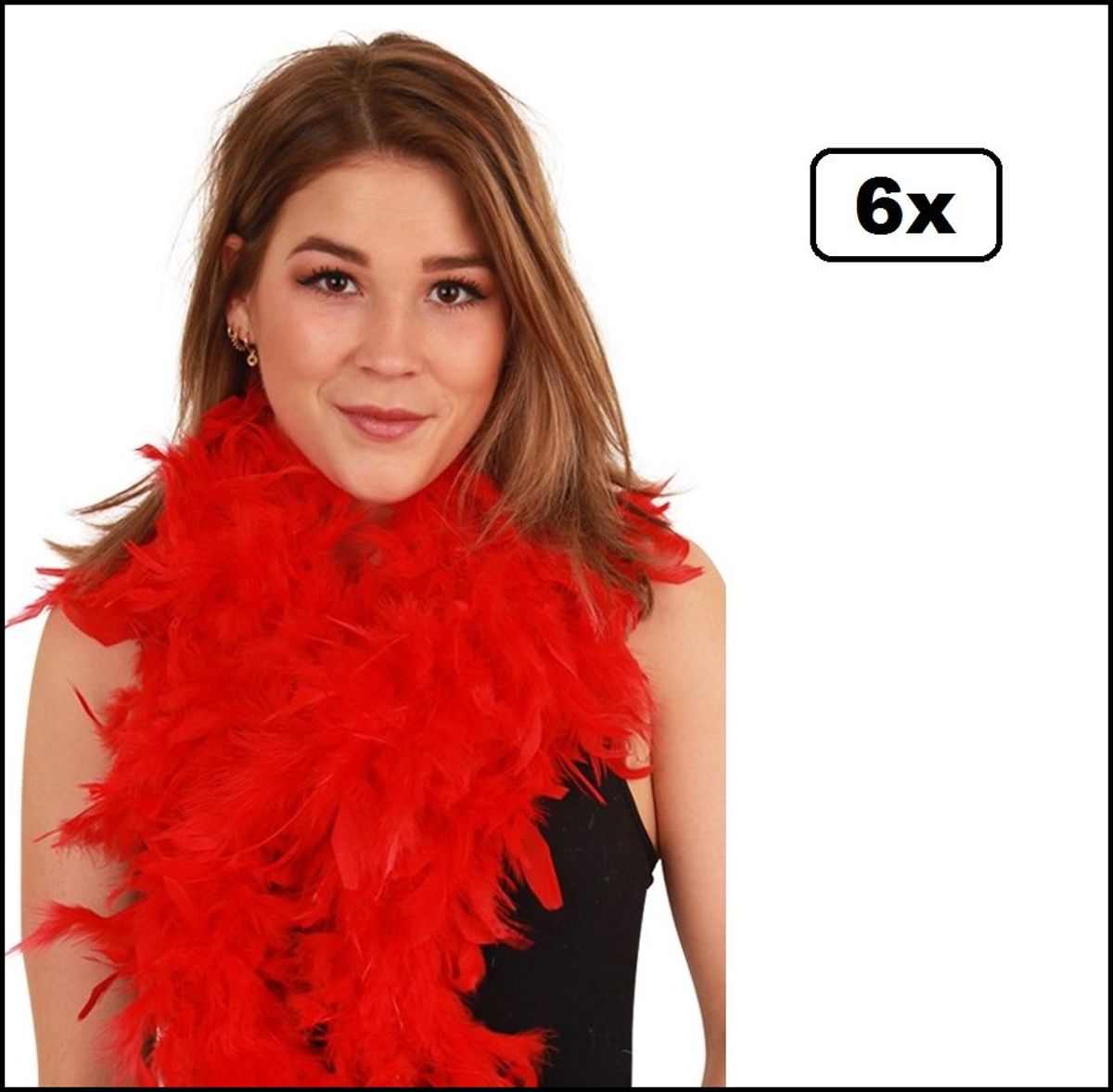 6x Boa luxe rood 75 gram 180cm