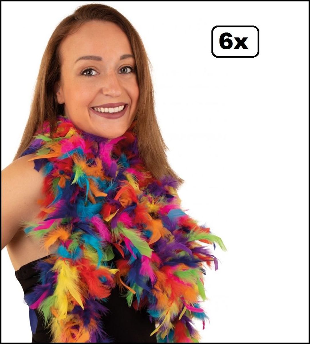 6x Boa regenboog 180 cm. 50 gr.