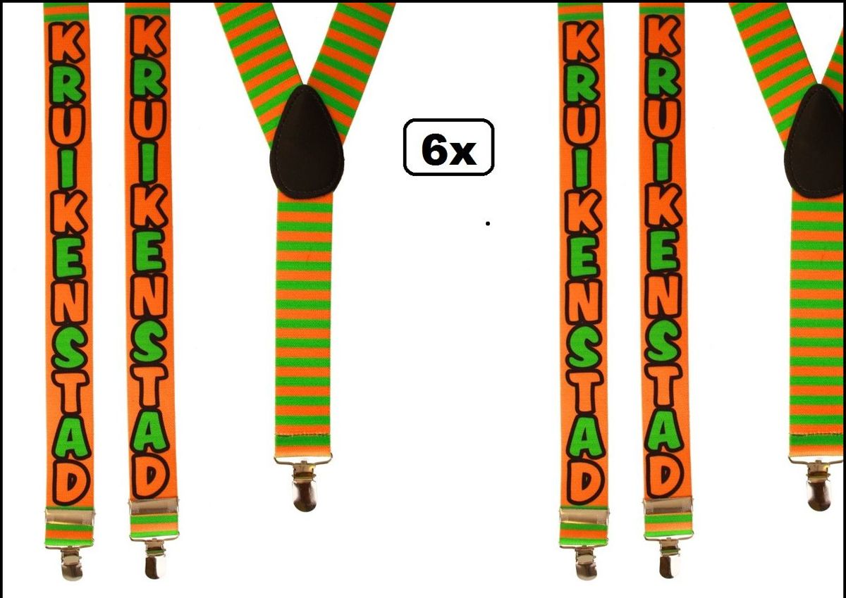 6x Bretel Kruikenstad oranje/groen