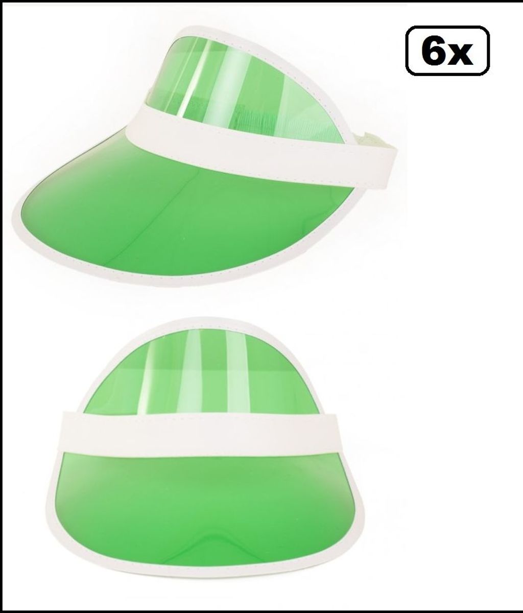 6x Groene zonneklep transparant