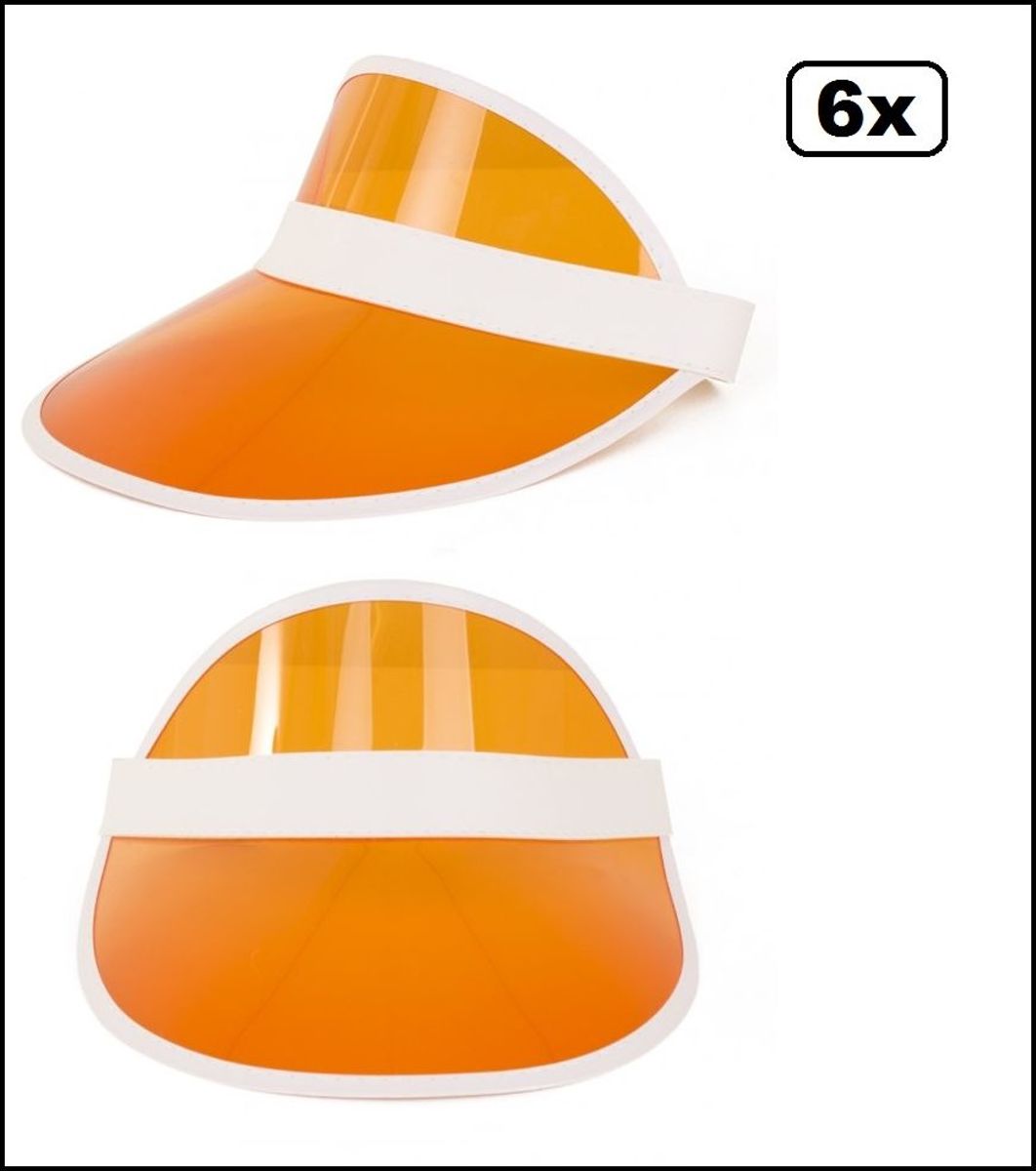 6x Oranje zonneklep transparant