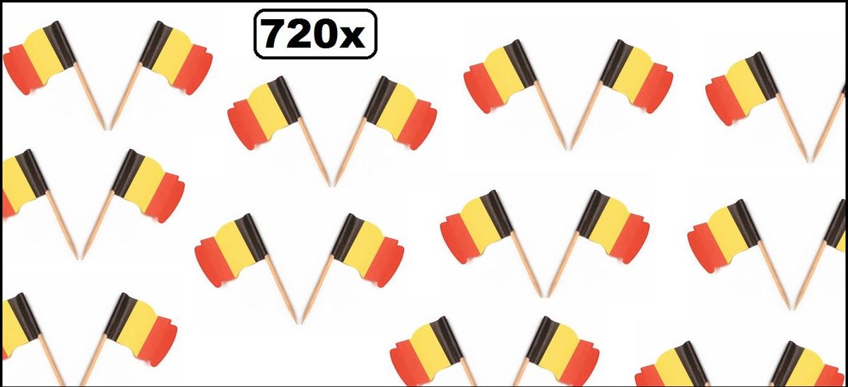 720x Cocktailprikker wapperende vlag Belgie