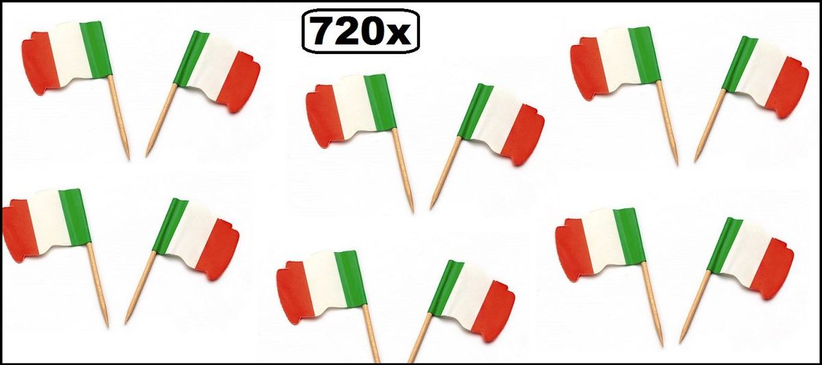 720x Cocktailprikker wapperende vlag Italie