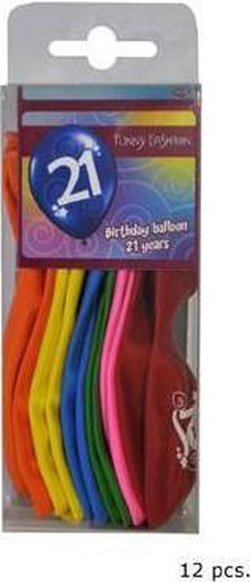 Ballonnen 21 jaar 12 stuks