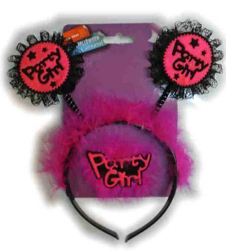 Diadeem met button PARTY GIRL vrijgezellenfeest