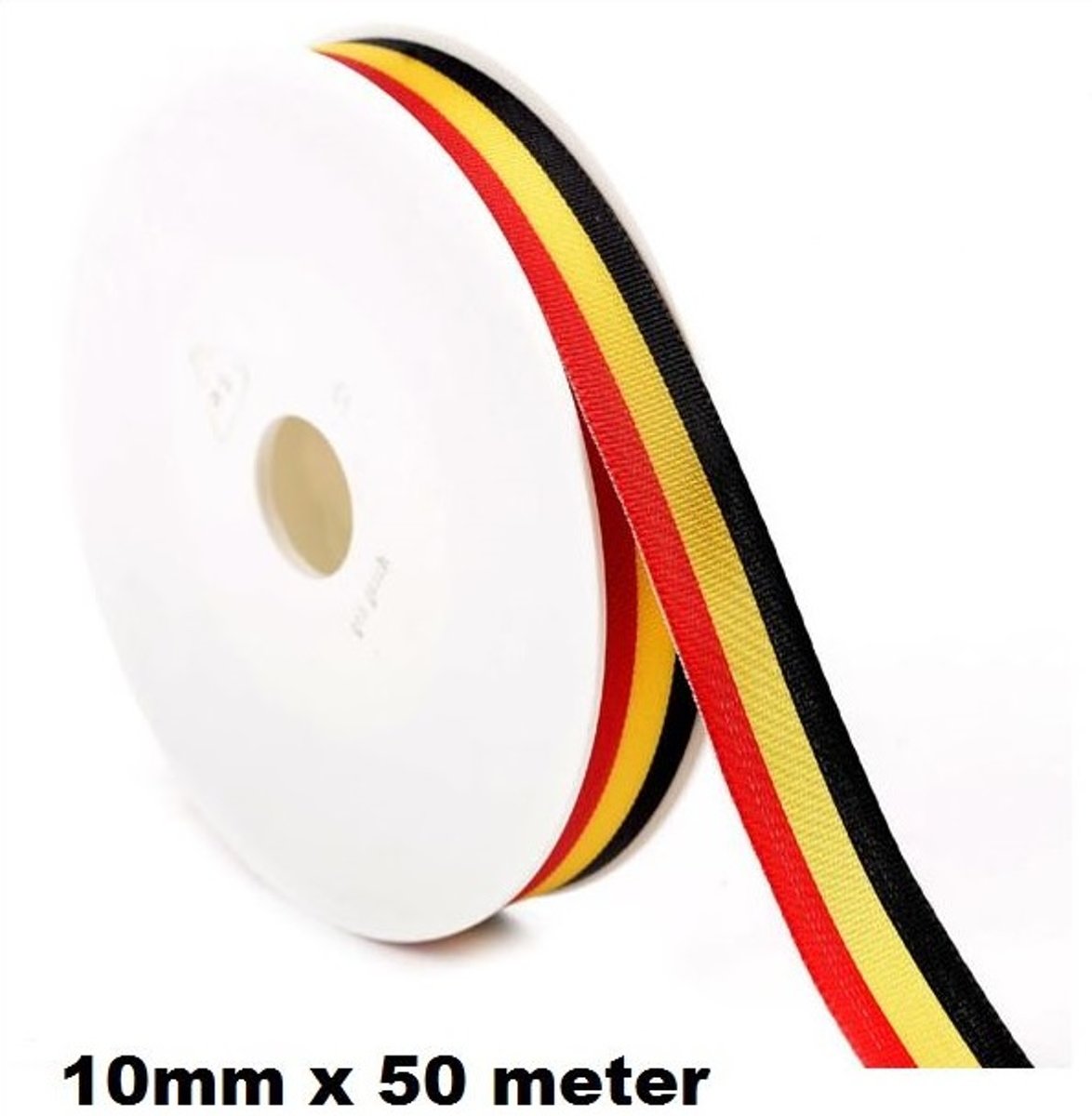 Medaille lint zwart/geel/rood 50 meter - nationale vlag lint