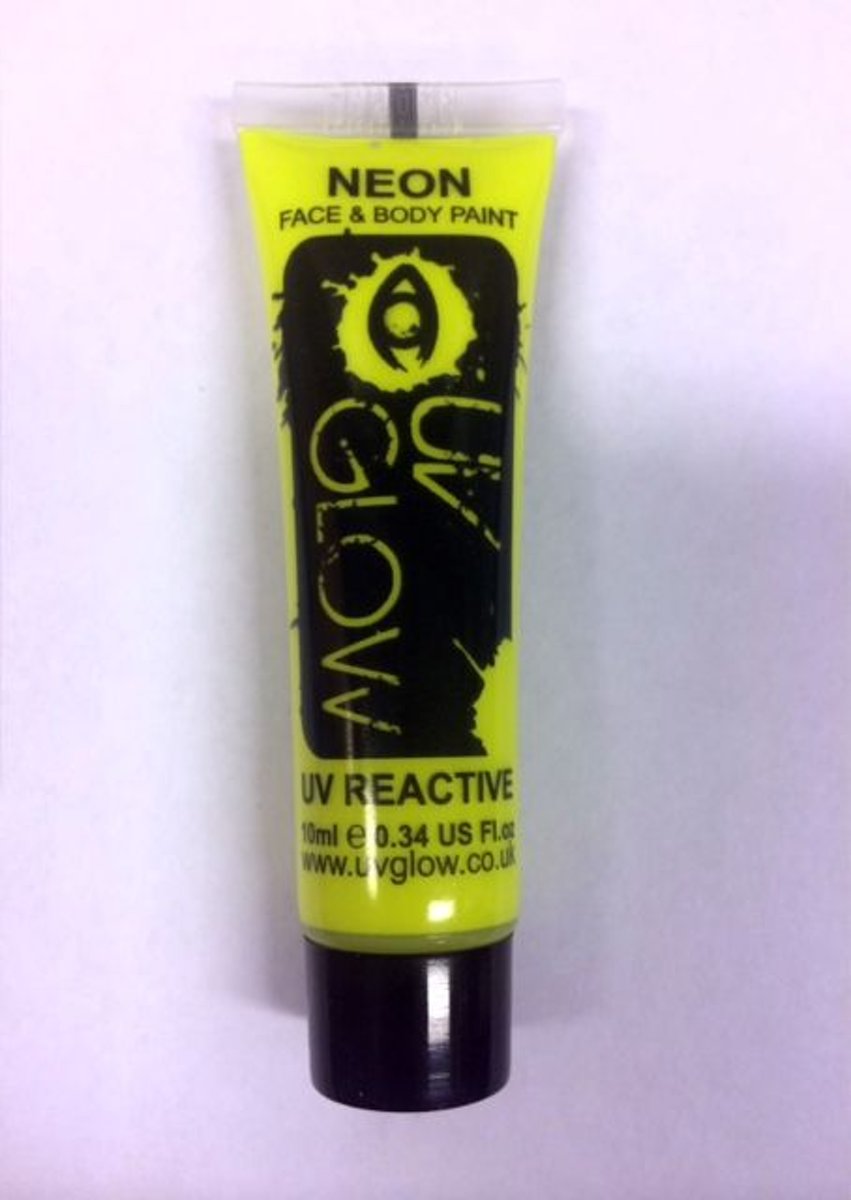 Neon Face & Body Paint 10 ml Geel UV Glow