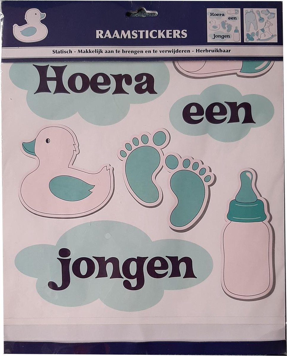 Raamstickers Hoera een jongen