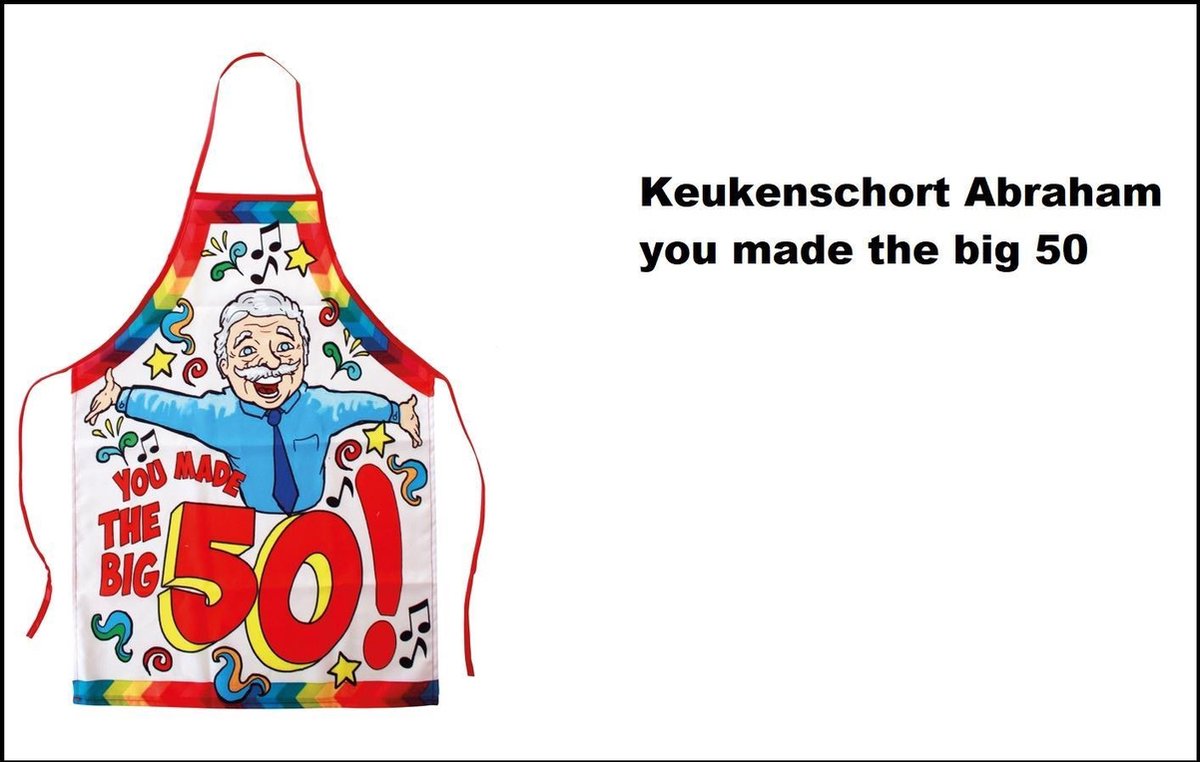 Schort Abraham you made the big 50 one size - verjaardag thema feest Abraham 50jaar festival