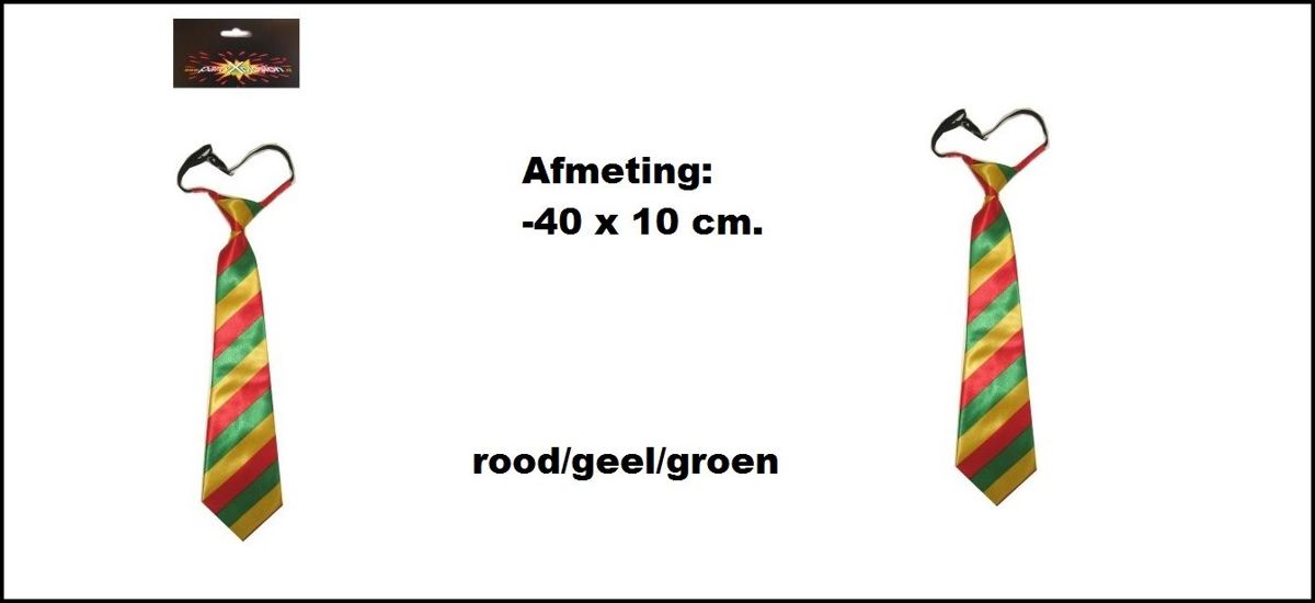 Stropdas rood/geel/groen streep