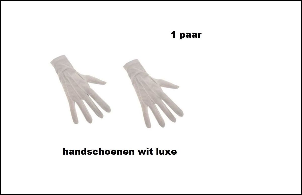 Witte handschoenen luxe katoen de luxe mt.L- Prinsen handschoenen raad van elf sinterklaas kerstman