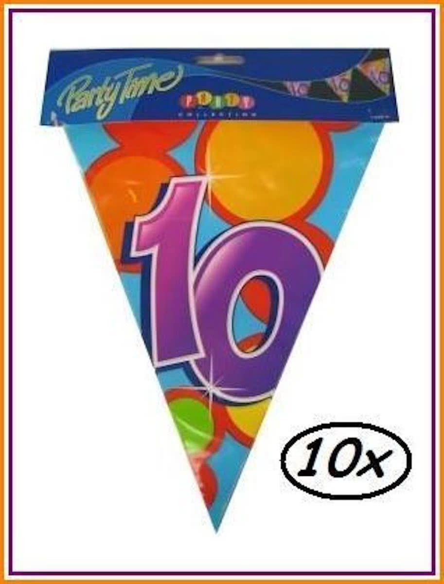 10x Leeftijd vlaggenlijn 10 jaar