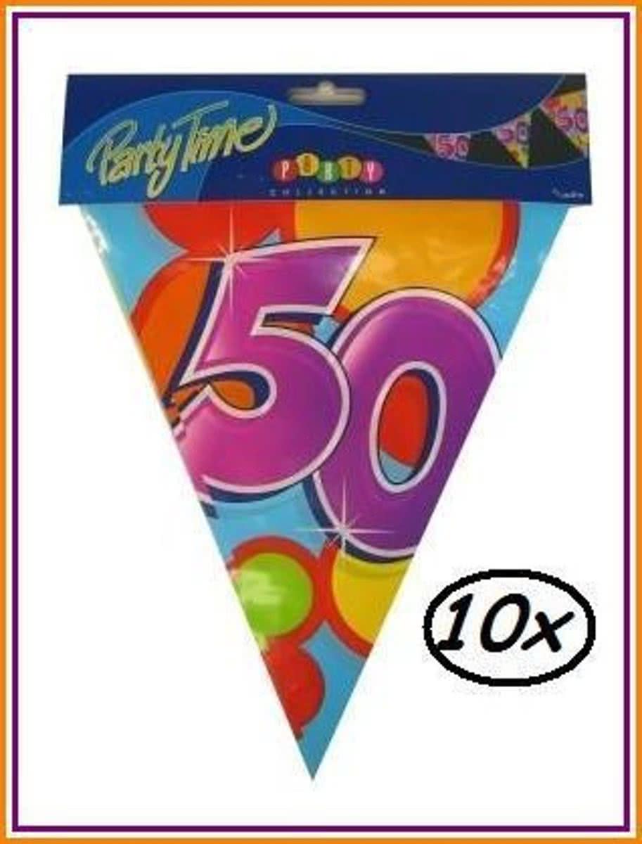 10x Leeftijd vlaggenlijn 50 jaar