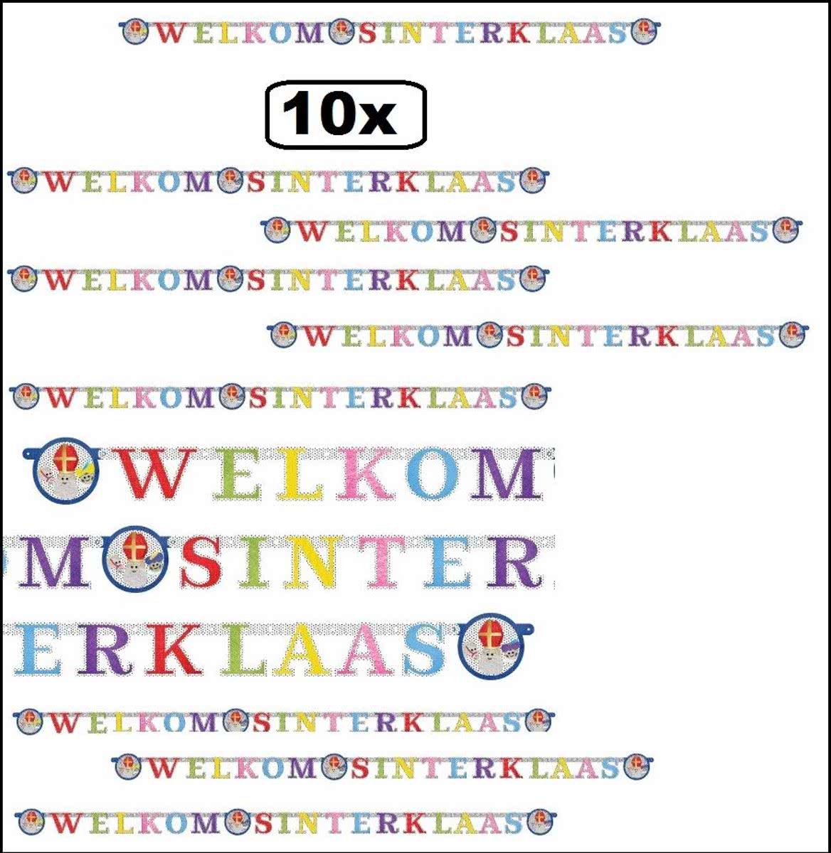 10x Letterslinger Welkom Sinterklaas