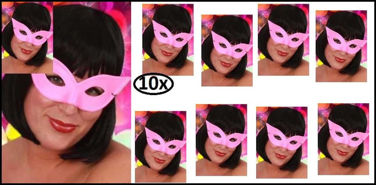 10x Oogmasker vlinder pink