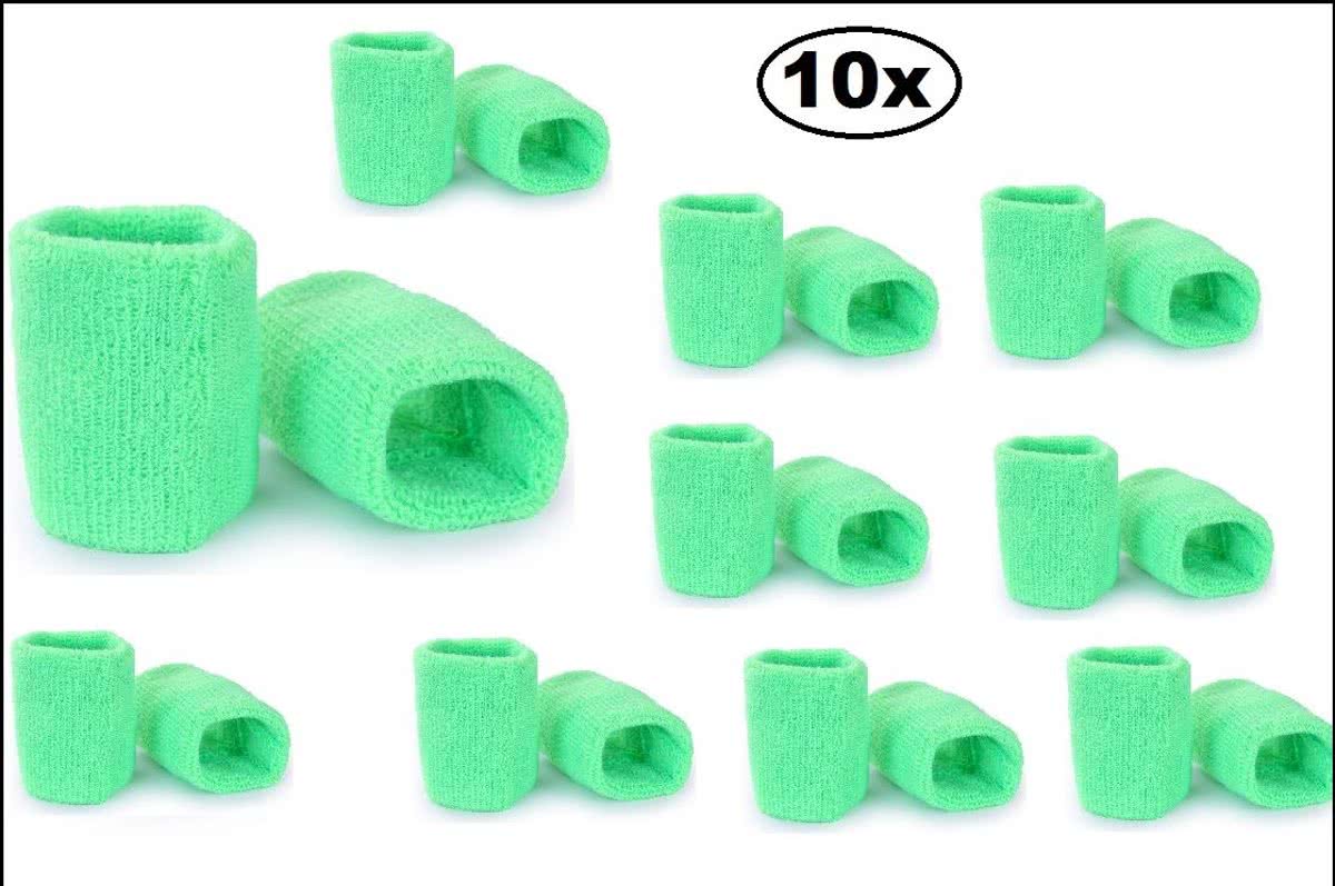 10x Polsbandjes neon groen