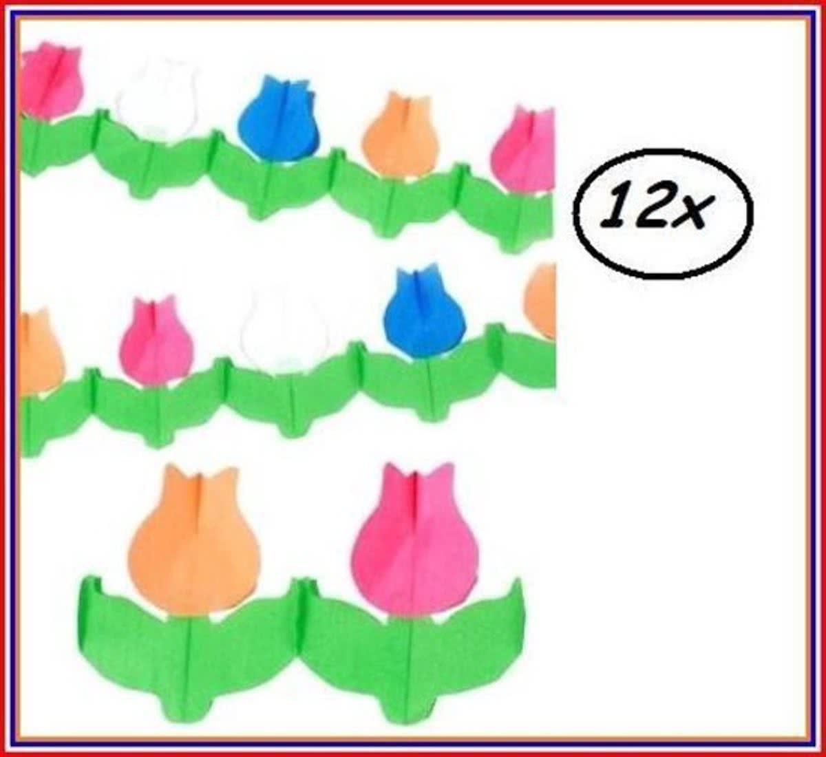 12x Bloemen Guirlande Tulp Hollands Glorie