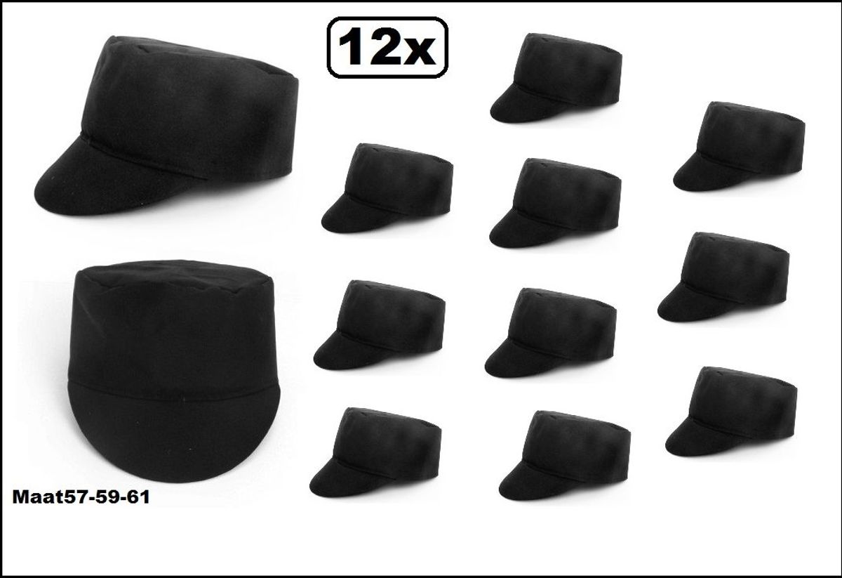 12x Boeren pet zwart mt 57-59-61