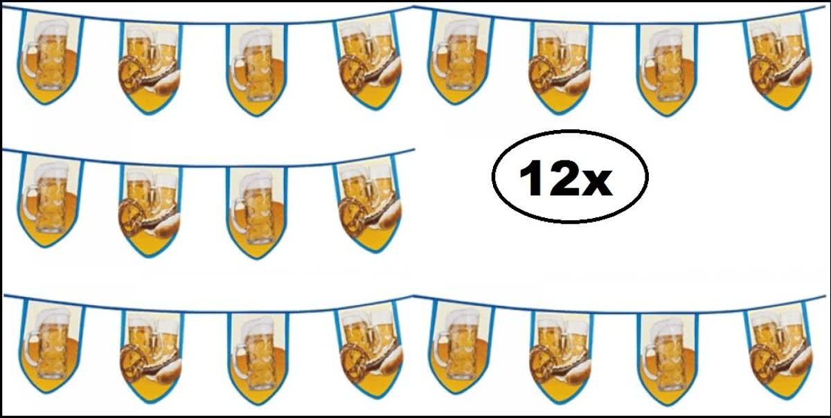 12x Mega Vlaggenlijn bier fun 8 mtr 40x30cm