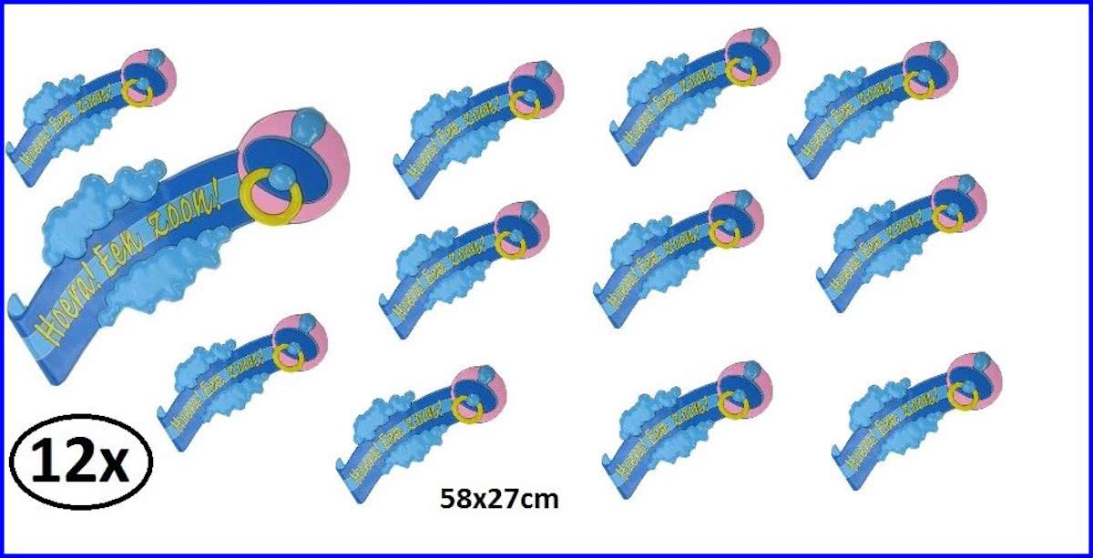 12x Wanddeco een zoon 58x27cm