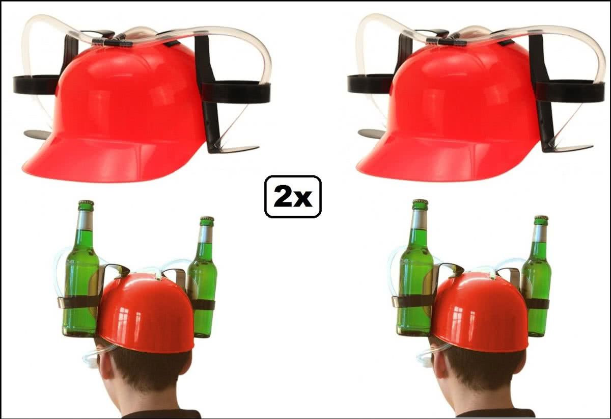 2x Drinkhelm rood