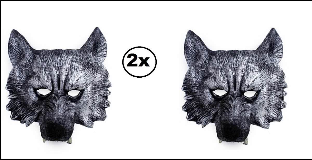 2x Halfmasker wolf