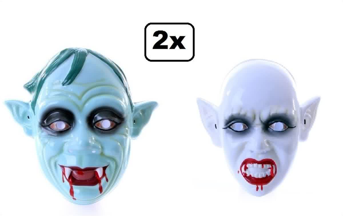 2x Horror zombie masker Pa en Ma