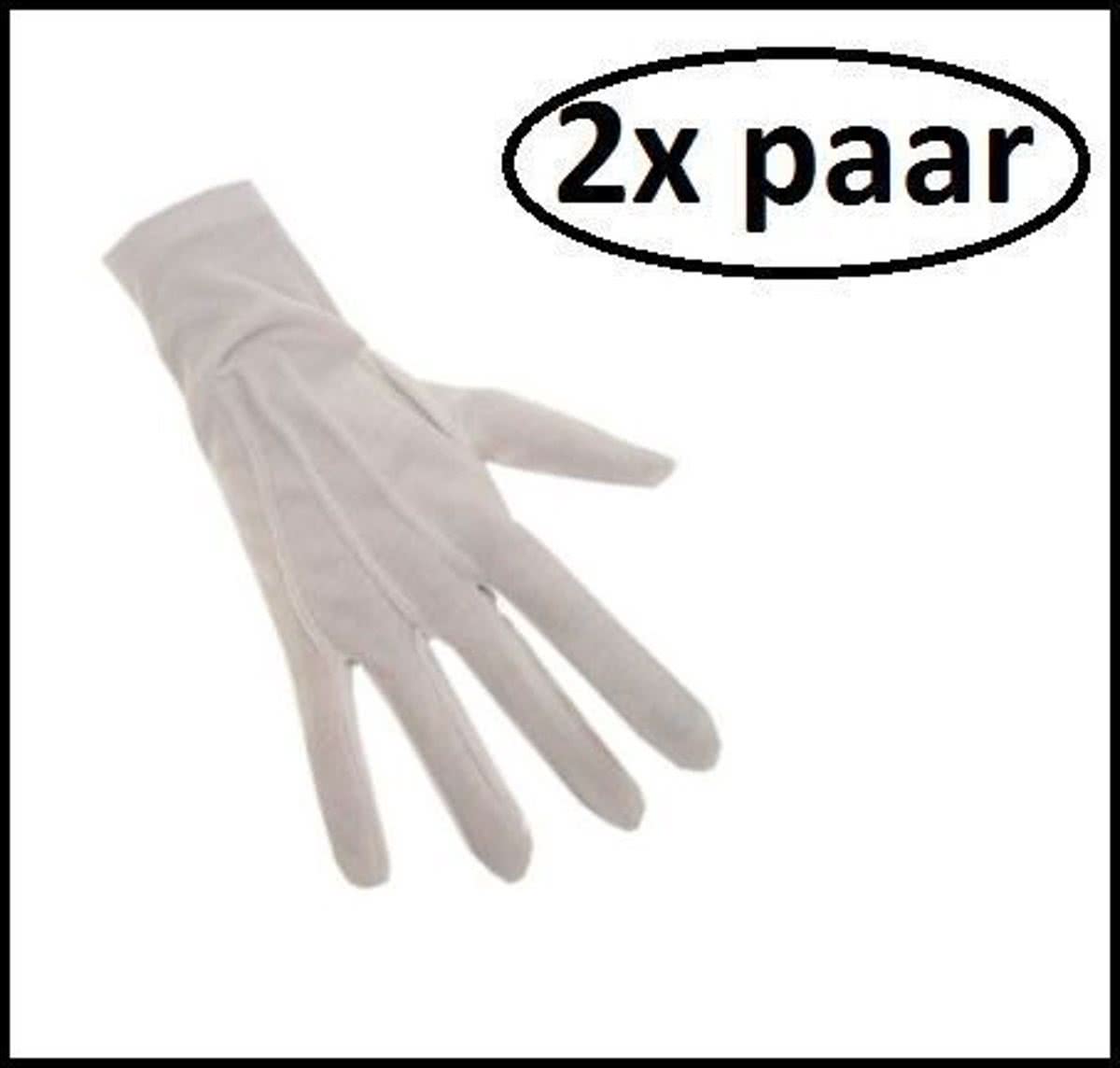 2x Luxe Prins handschoenen wit mt.XL