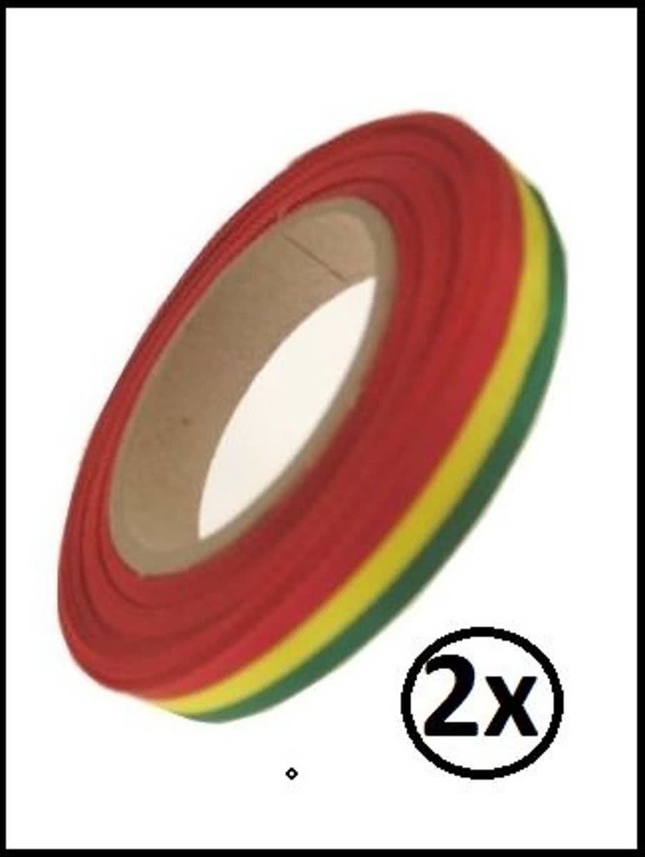 2x Medaille lint rood/geel/groen 25 mtr op rol 10 mm