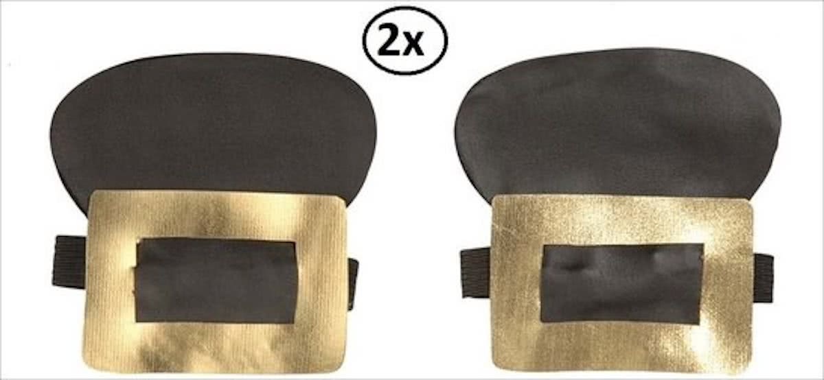 2x Paar schoen buckles goud