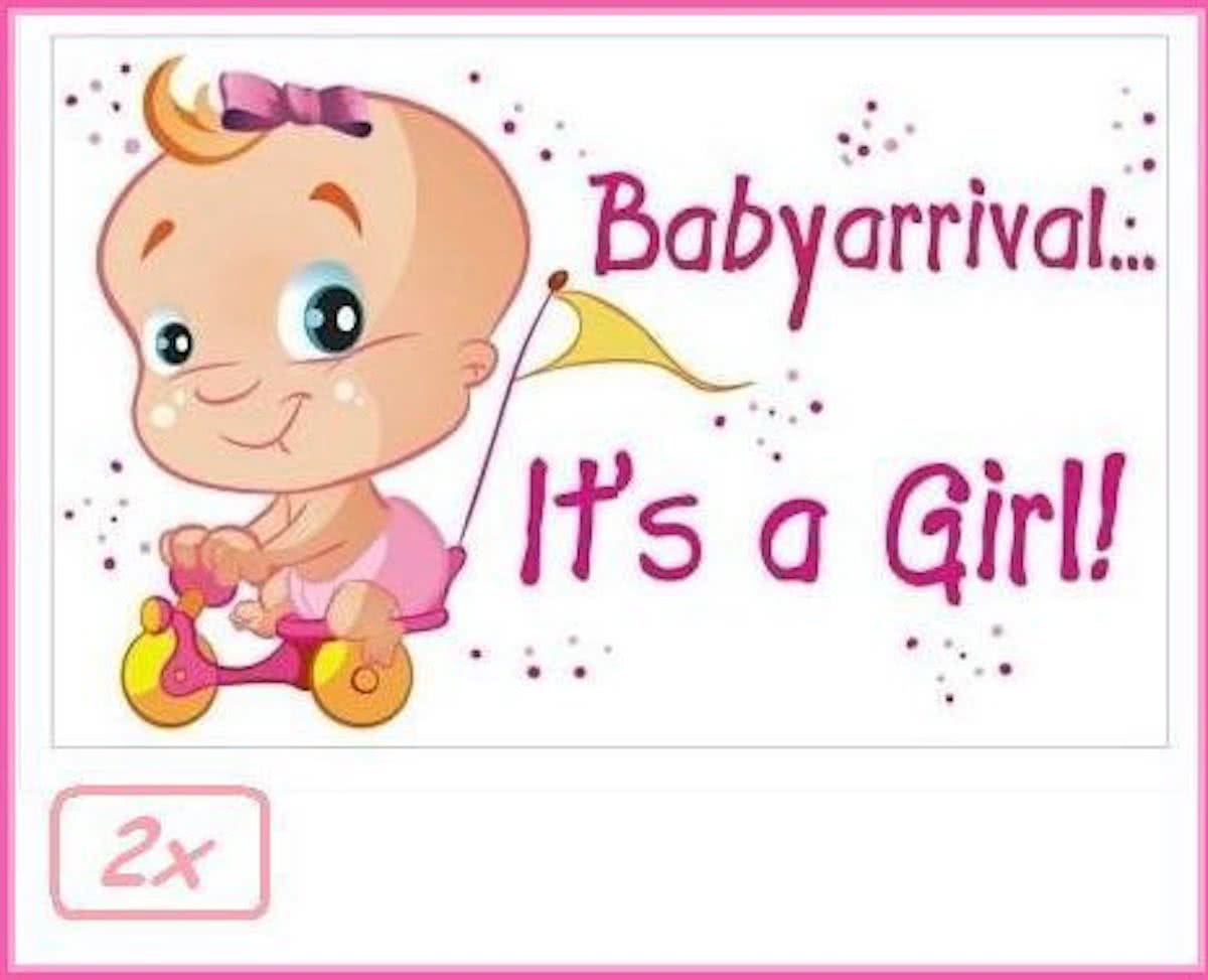 2x Raamsticker Baby arrival a Girl