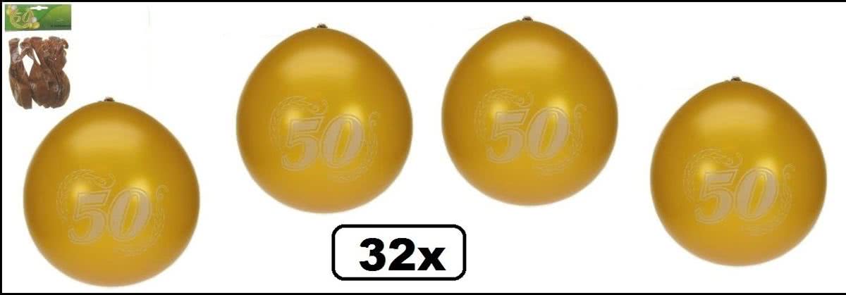 32x Jubileumballon 50 jaar metallic goud