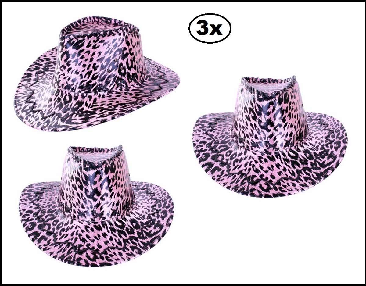 3x Cowboyhoed torro panter pink