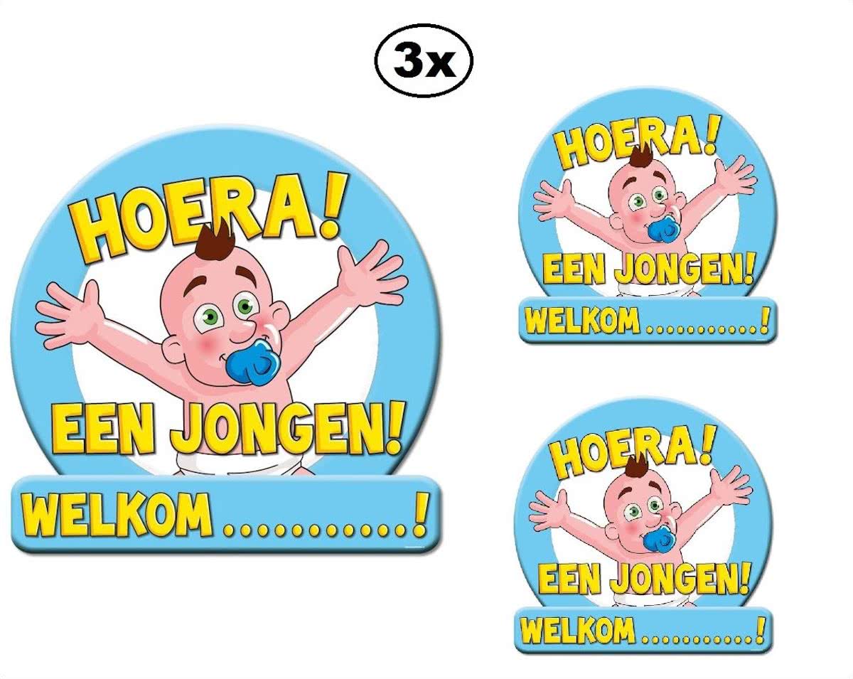 3x Huldeschild HOERA N JONGEN